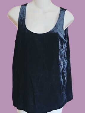 NWT J.Crew Black Velvet Scoop Neck Tank Top Cami Size 4T lined soft camisole